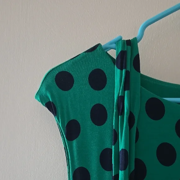 Boden Jersey Green Polka Dot Maxi Dress - Picture 7 of 7